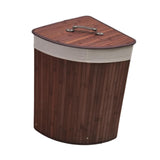 Maxbell Corner Bamboo Laundry Basket Washing Clothes Basket for Closet Home Playroom Coffee