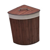 Maxbell Corner Bamboo Laundry Basket Washing Clothes Basket for Closet Home Playroom Coffee