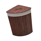 Maxbell Corner Bamboo Laundry Basket Washing Clothes Basket for Closet Home Playroom Coffee