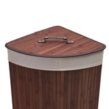 Maxbell Corner Bamboo Laundry Basket Washing Clothes Basket for Closet Home Playroom Coffee