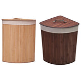 Maxbell Corner Bamboo Laundry Basket Washing Clothes Basket for Closet Home Playroom Coffee