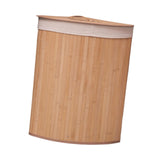 Maxbell Corner Bamboo Laundry Basket Washing Clothes Basket for Closet Home Playroom Beige