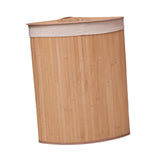 Maxbell Corner Bamboo Laundry Basket Washing Clothes Basket for Closet Home Playroom Beige