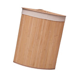 Maxbell Corner Bamboo Laundry Basket Washing Clothes Basket for Closet Home Playroom Beige