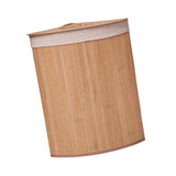 Maxbell Corner Bamboo Laundry Basket Washing Clothes Basket for Closet Home Playroom Beige