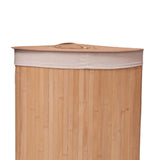Maxbell Corner Bamboo Laundry Basket Washing Clothes Basket for Closet Home Playroom Beige