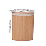 Maxbell Corner Bamboo Laundry Basket Washing Clothes Basket for Closet Home Playroom Beige