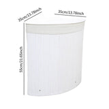 Maxbell Corner Bamboo Laundry Basket Foldable with Lid for Utility Room Nursery Dorm