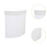 Maxbell Corner Bamboo Laundry Basket Foldable with Lid for Utility Room Nursery Dorm