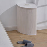 Maxbell Corner Bamboo Laundry Basket Foldable with Lid for Utility Room Nursery Dorm