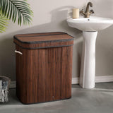 Maxbell Bamboo Laundry Basket Bamboo Storage Basket for Living Room Bathroom College