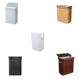 Maxbell Bamboo Laundry Basket Portable Storage Basket Bins for Bathroom Dorm College Gray
