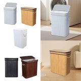Maxbell Bamboo Laundry Basket Portable Storage Basket Bins for Bathroom Dorm College Gray