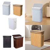 Maxbell Bamboo Laundry Basket Portable Storage Basket Bins for Bathroom Dorm College Gray