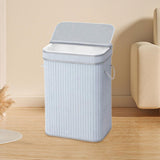Maxbell Bamboo Laundry Basket Portable Storage Basket Bins for Bathroom Dorm College Gray