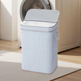 Maxbell Bamboo Laundry Basket Portable Storage Basket Bins for Bathroom Dorm College Gray