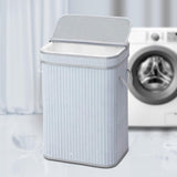 Maxbell Bamboo Laundry Basket Portable Storage Basket Bins for Bathroom Dorm College Gray