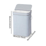 Maxbell Bamboo Laundry Basket Portable Storage Basket Bins for Bathroom Dorm College Gray