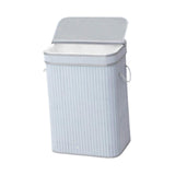 Maxbell Bamboo Laundry Basket Portable Storage Basket Bins for Bathroom Dorm College Gray