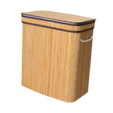 Maxbell Bamboo Laundry Basket Portable Storage Basket Bins for Bathroom Dorm College Wood