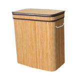 Maxbell Bamboo Laundry Basket Portable Storage Basket Bins for Bathroom Dorm College Wood