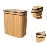 Maxbell Bamboo Laundry Basket Portable Storage Basket Bins for Bathroom Dorm College Wood