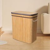 Maxbell Bamboo Laundry Basket Portable Storage Basket Bins for Bathroom Dorm College Wood