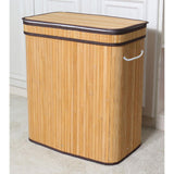 Maxbell Bamboo Laundry Basket Portable Storage Basket Bins for Bathroom Dorm College Wood