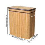 Maxbell Bamboo Laundry Basket Portable Storage Basket Bins for Bathroom Dorm College Wood