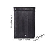 Maxbell Bamboo Laundry Basket Portable Storage Basket Bins for Bathroom Dorm College Black