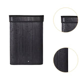 Maxbell Bamboo Laundry Basket Portable Storage Basket Bins for Bathroom Dorm College Black