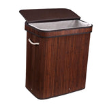 Maxbell Bamboo Laundry Basket Portable Storage Basket Bins for Bathroom Dorm College Brown
