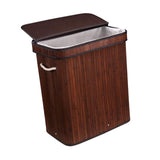 Maxbell Bamboo Laundry Basket Portable Storage Basket Bins for Bathroom Dorm College Brown
