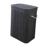 Maxbell Bamboo Laundry Basket Portable Dirty Clothes Hamper for Nursery Bedroom Dorm Dark Gray
