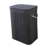 Maxbell Bamboo Laundry Basket Portable Dirty Clothes Hamper for Nursery Bedroom Dorm Dark Gray