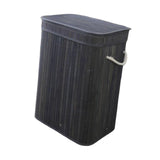 Maxbell Bamboo Laundry Basket Portable Dirty Clothes Hamper for Nursery Bedroom Dorm Dark Gray