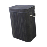 Maxbell Bamboo Laundry Basket Portable Dirty Clothes Hamper for Nursery Bedroom Dorm Dark Gray