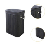 Maxbell Bamboo Laundry Basket Portable Dirty Clothes Hamper for Nursery Bedroom Dorm Dark Gray