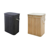 Maxbell Bamboo Laundry Basket Portable Dirty Clothes Hamper for Nursery Bedroom Dorm Dark Gray