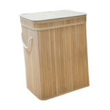 Maxbell Bamboo Laundry Basket Portable Dirty Clothes Hamper for Nursery Bedroom Dorm Wood