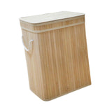 Maxbell Bamboo Laundry Basket Portable Dirty Clothes Hamper for Nursery Bedroom Dorm Wood