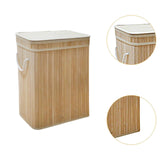 Maxbell Bamboo Laundry Basket Portable Dirty Clothes Hamper for Nursery Bedroom Dorm Wood
