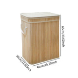 Maxbell Bamboo Laundry Basket Portable Dirty Clothes Hamper for Nursery Bedroom Dorm Wood