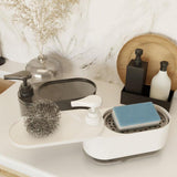 Maxbell Kitchen Soap Dispenser Portable with Sponge Holder for Countertop Home white