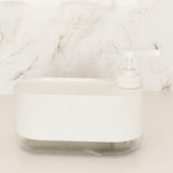 Maxbell Kitchen Soap Dispenser Portable with Sponge Holder for Countertop Home white