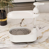 Maxbell Kitchen Soap Dispenser Portable with Sponge Holder for Countertop Home white