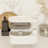 Maxbell Kitchen Soap Dispenser Portable with Sponge Holder for Countertop Home white