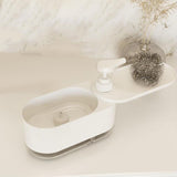 Maxbell Kitchen Soap Dispenser Portable with Sponge Holder for Countertop Home white