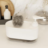 Maxbell Kitchen Soap Dispenser Portable with Sponge Holder for Countertop Home white