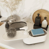 Maxbell Kitchen Soap Dispenser Portable with Sponge Holder for Countertop Home black